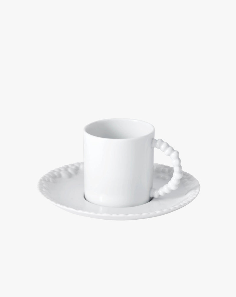 Haas Mojave Espresso Cup + Saucer - White by Lobjet | The Oblist — porcelain, modern design