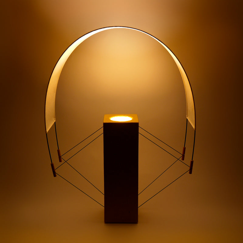 Coastal Modern Table Lamps in Raw clay - Lumia - Collection Aura — close-up of raw clay base with light source
