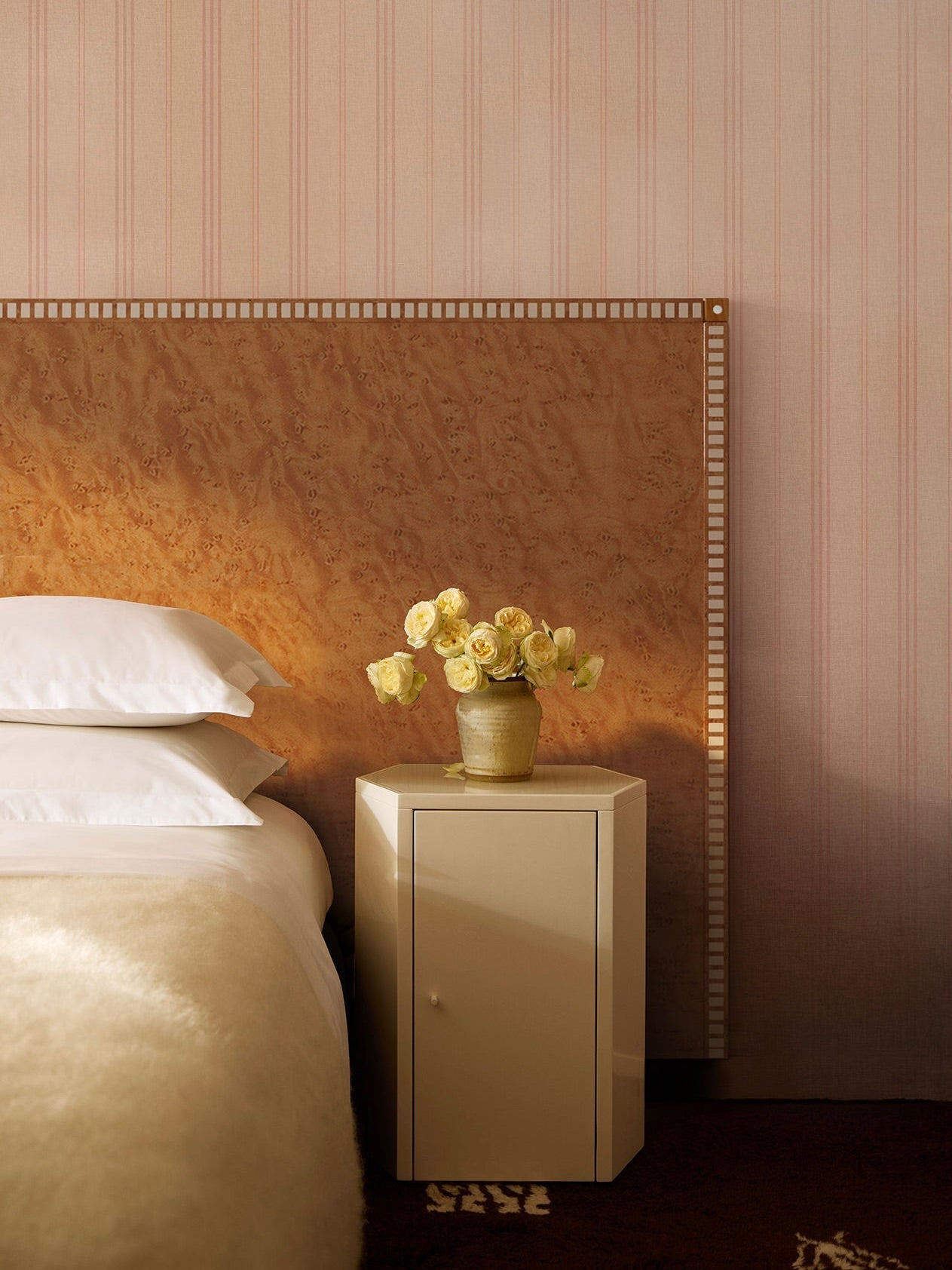 Aquarama Headboard in Birds Eye Maple — close-up of textured wood grain