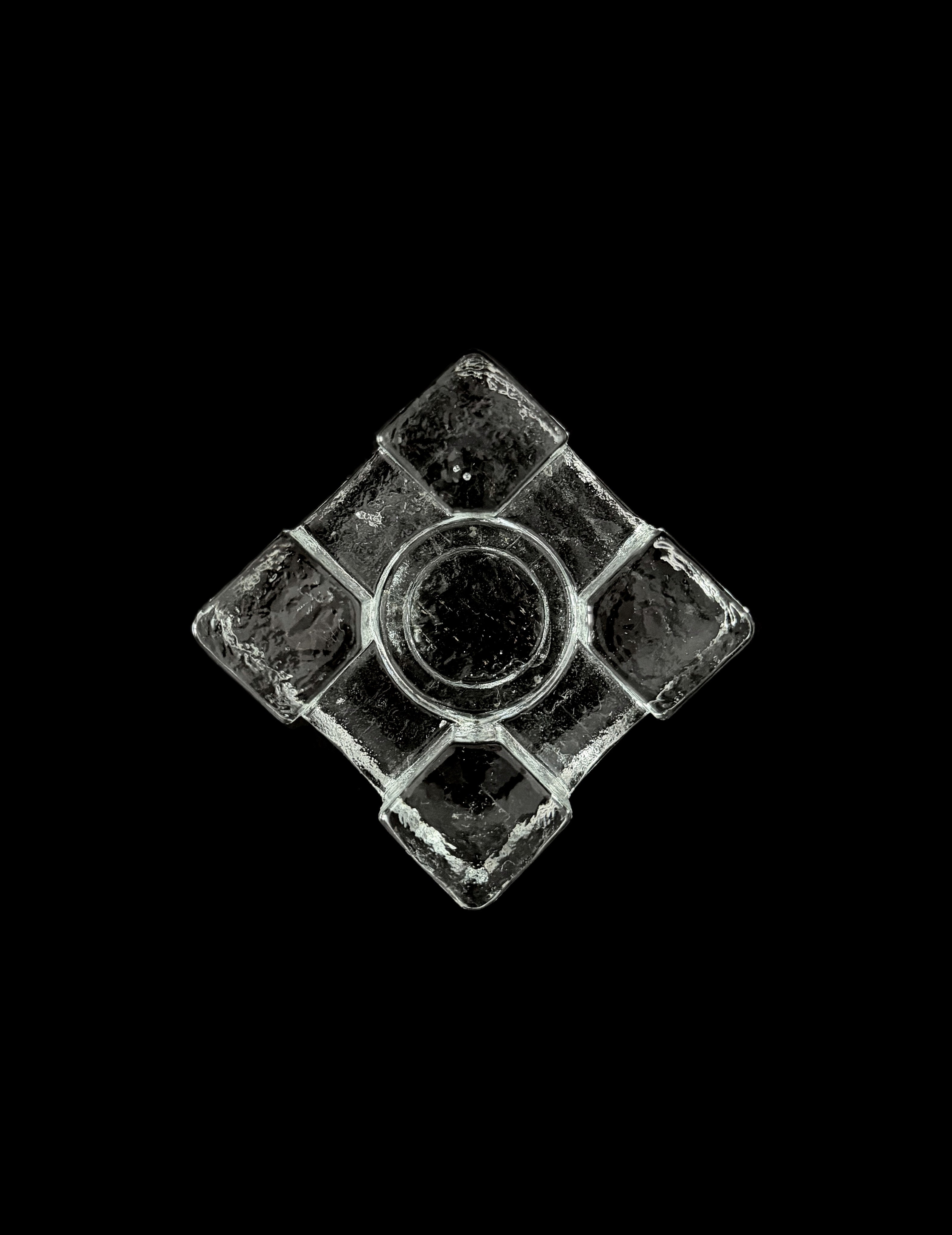 Glass candle holder — detail view