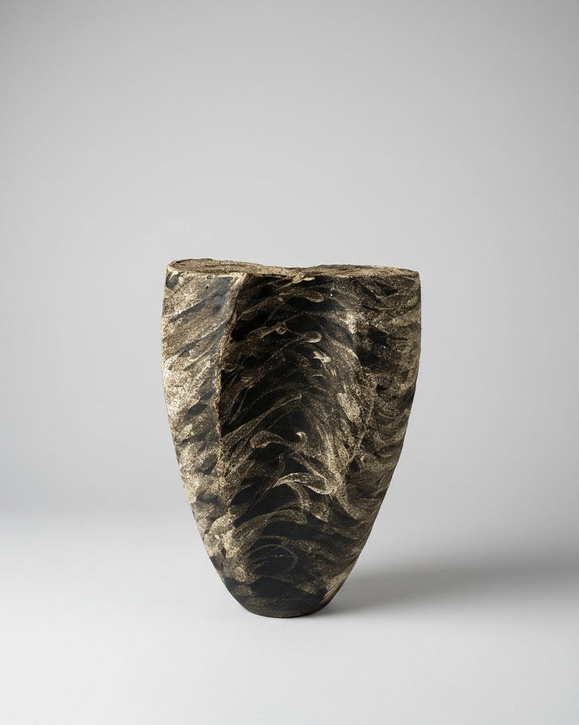 Organic Modernism Vessel in Ceramic - Gestural Earth Collection by Beverly Morrison - Sculptor | The Oblist