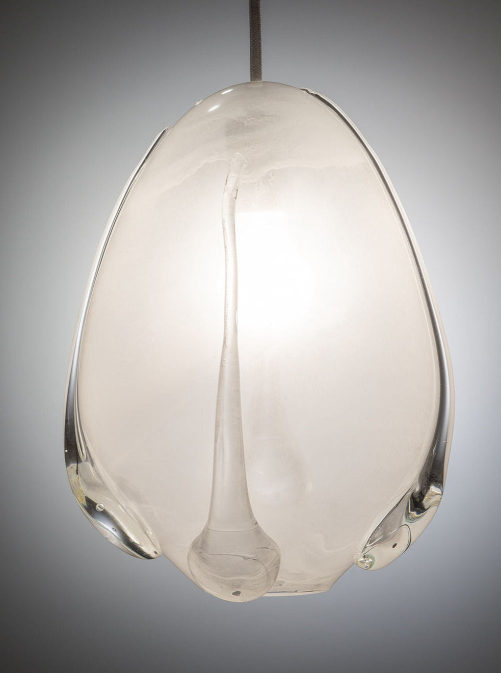 Blown Glass Pendant - Frost White — lifestyle setting