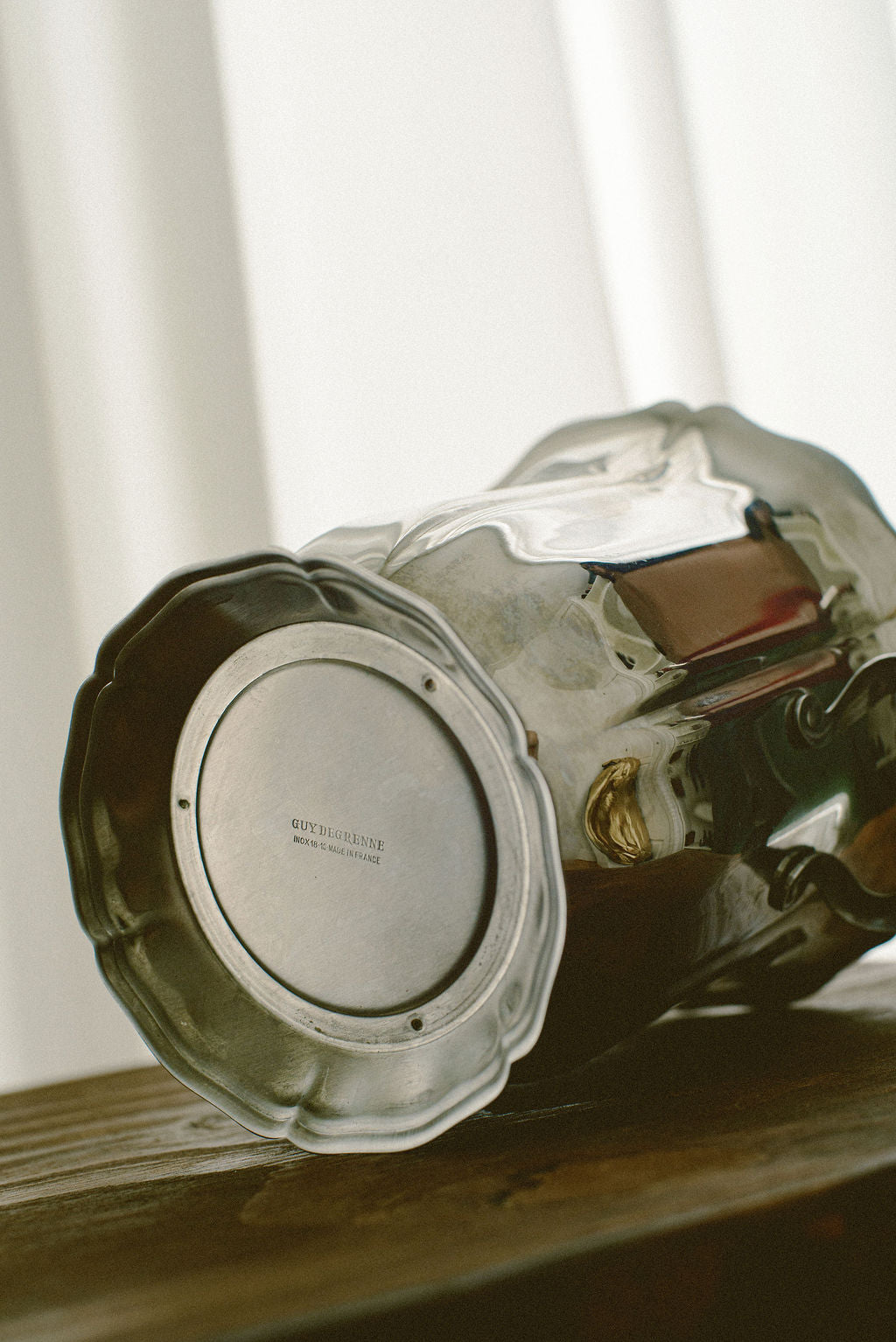 Guy Degrenne Stainless Steel Champagne Bucket — detail view