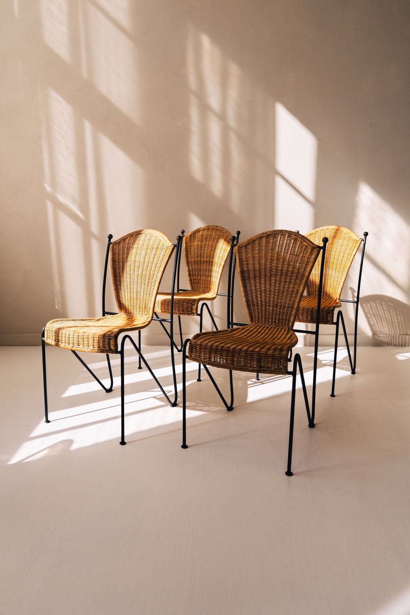 Frederic Weinberg Wicker Chairs, 1950s