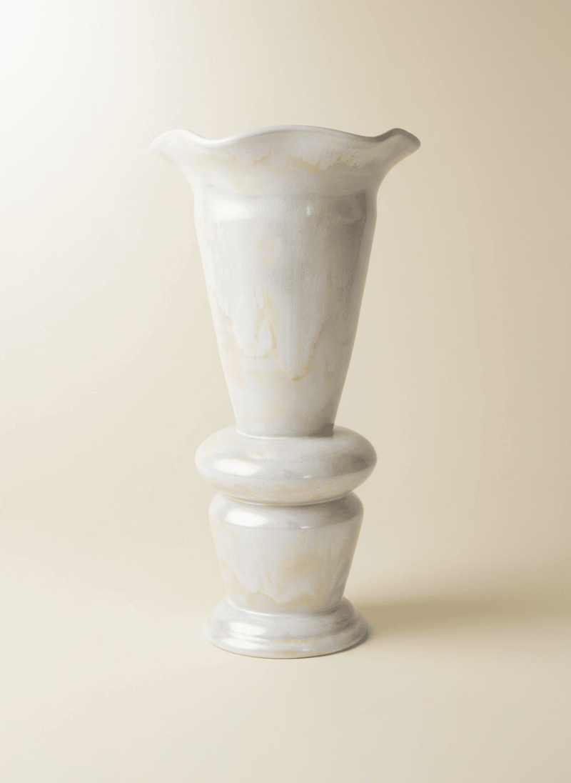 Perle Blanche Handmade Ceramic Vase by Gazar Studio | The Oblist — white and cream tones