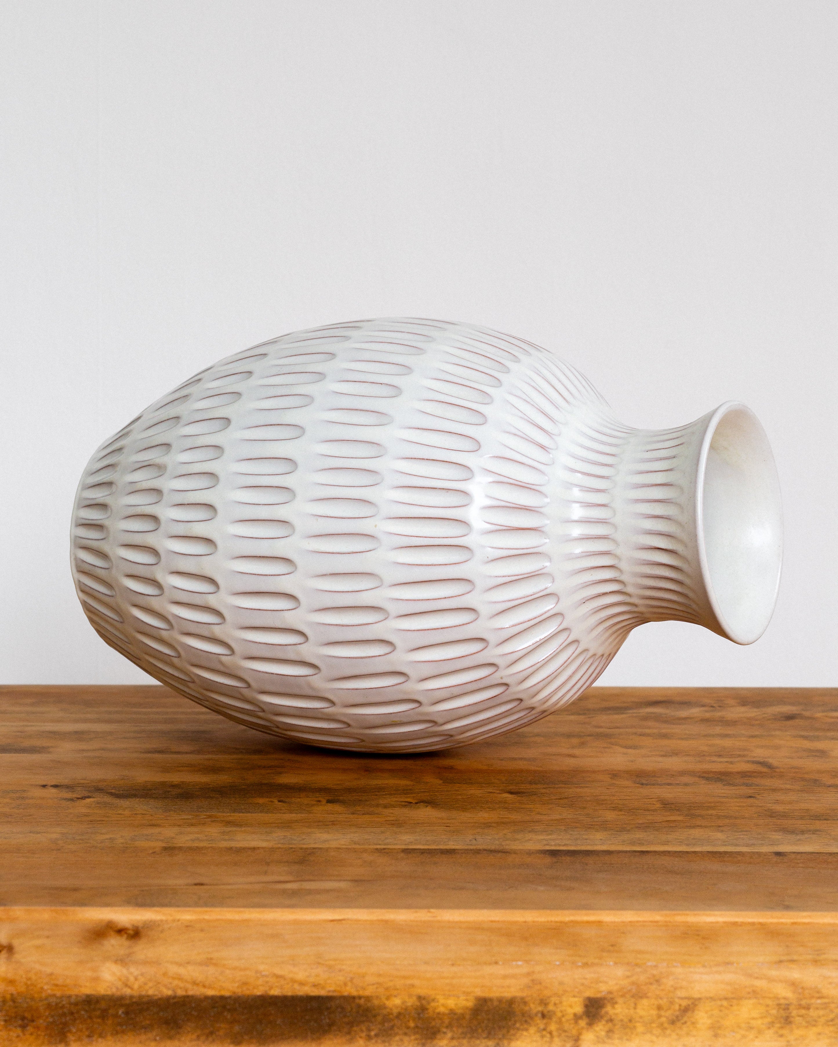 Anna-Lisa Thomson Floor Vase for Upsala-Ekeby, 1940s — back view highlighting textured ceramic surface