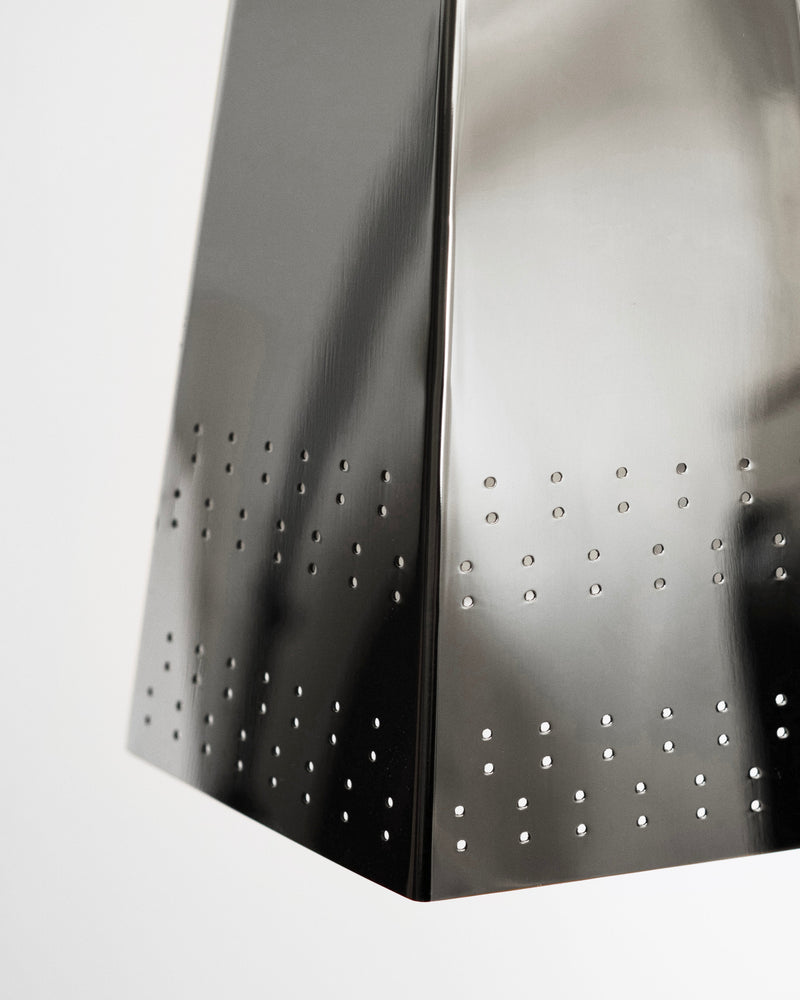 Bowie Ceiling Lamp - Polished Steel — close-up of polished steel surface