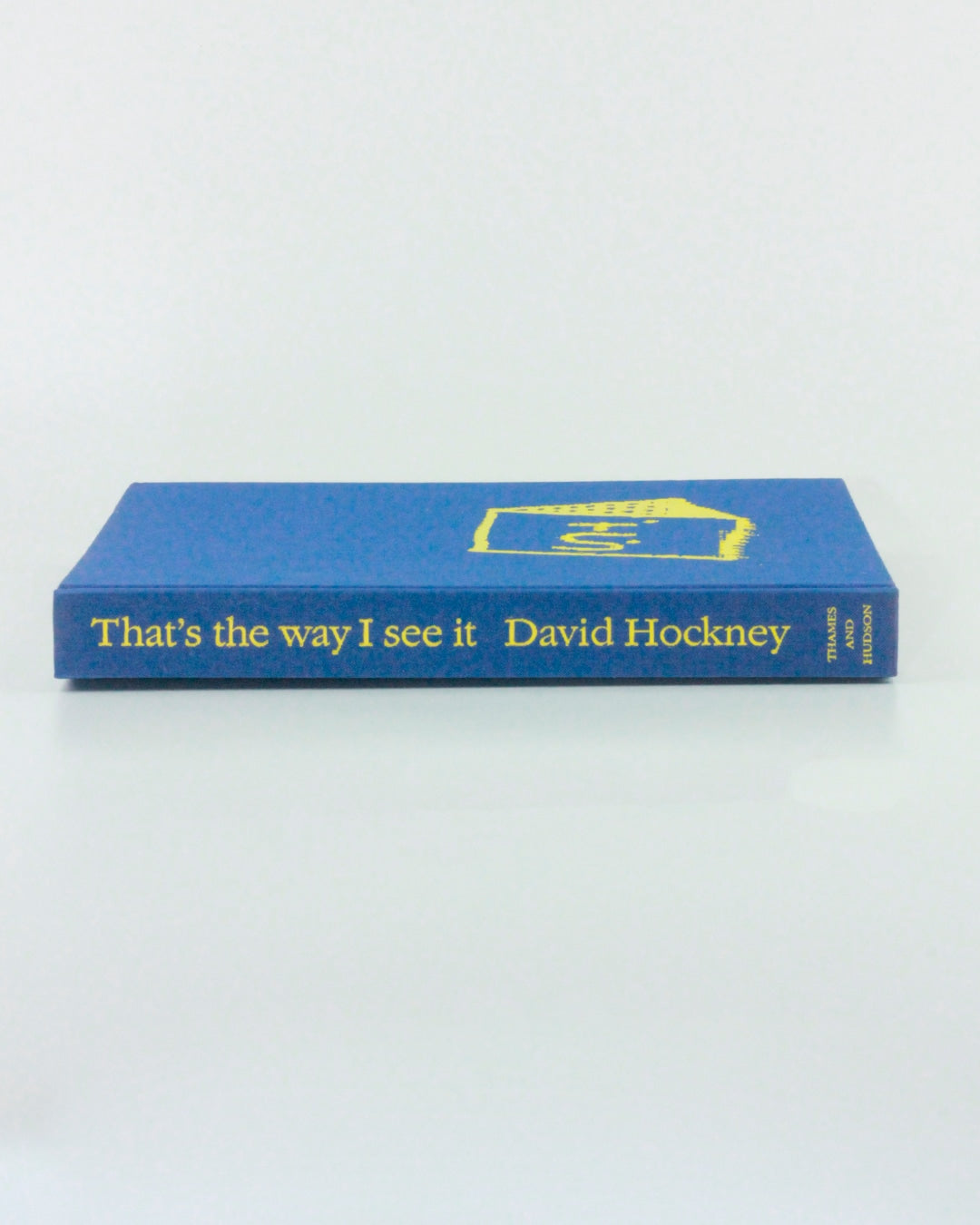 That's the way I see it: David Hockney — side view of blue hardcover book