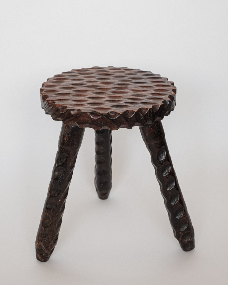 Hand-carved Wooden Tripod Stool by septembre studios | The Oblist