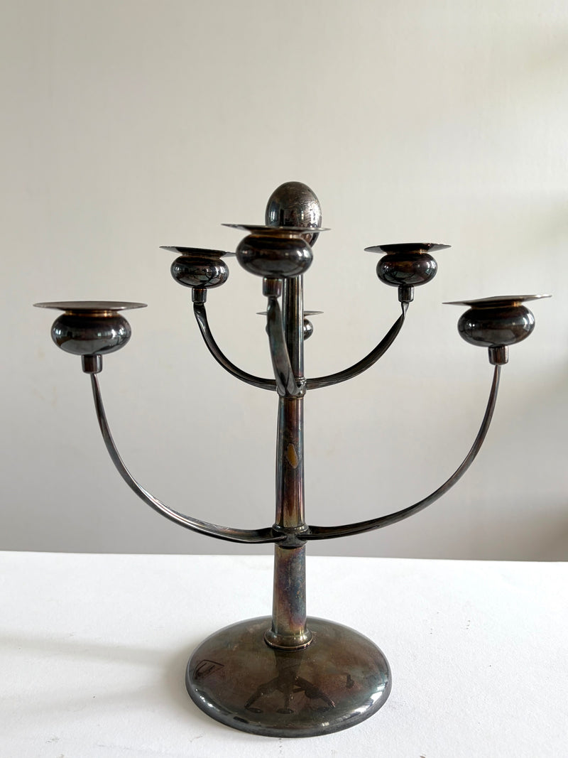 Silver-Plated Candelabra, attributed to Gustav Beran, Austria, 1960s — detail view