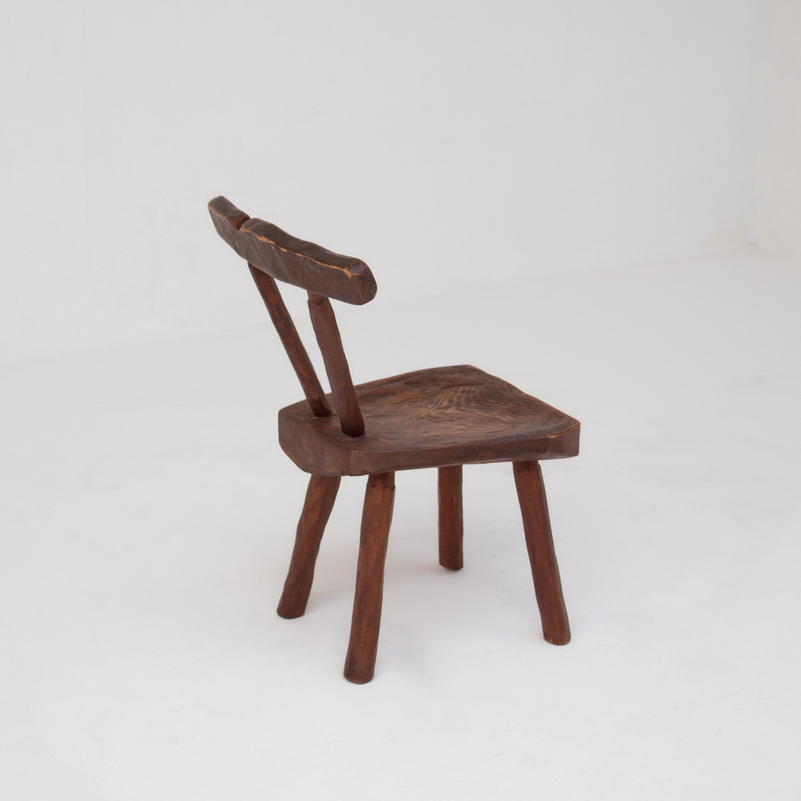 Pair of Vintage Brutalist Oak Chairs — close-up