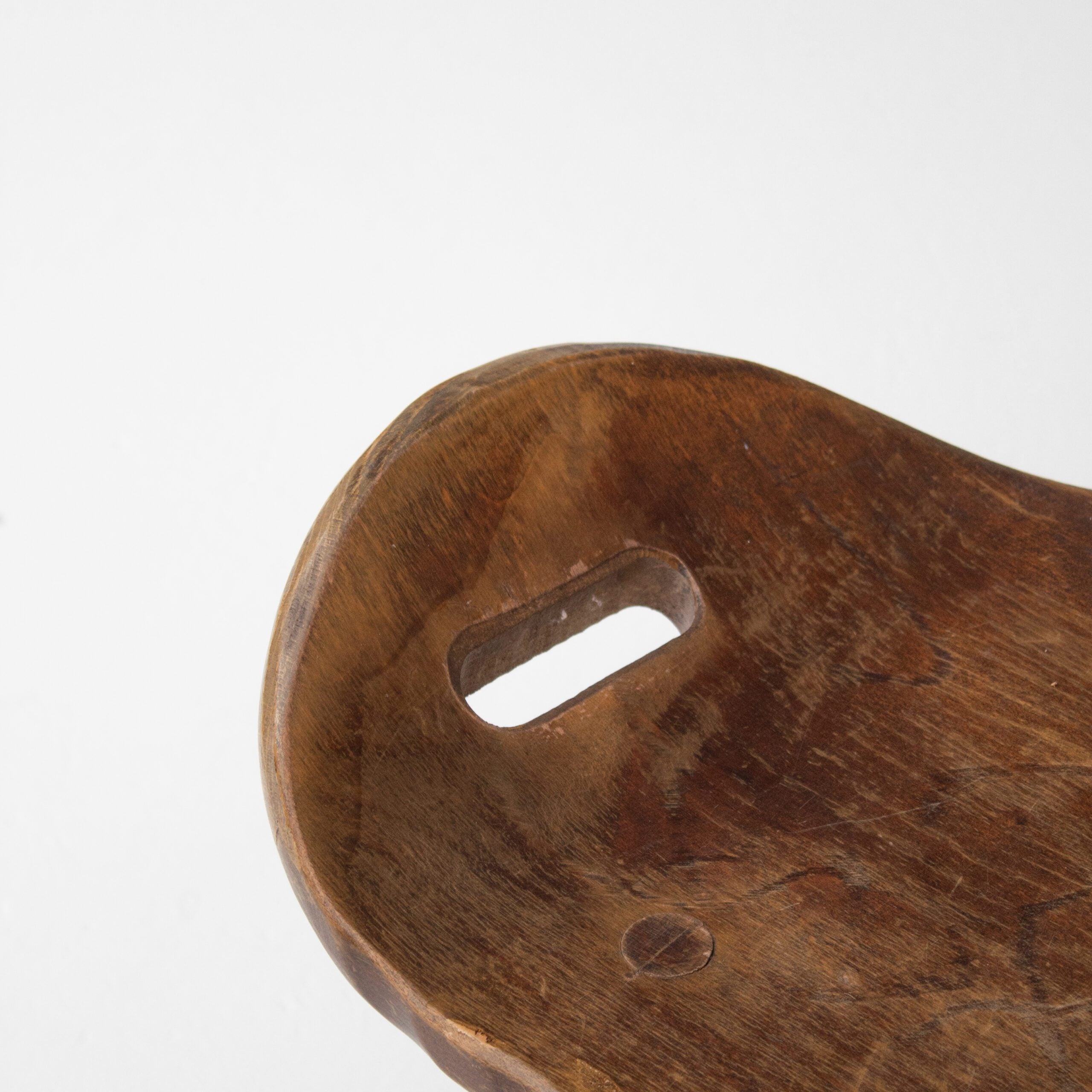 Set of 6 Brutalist Solid Wood Stools, 1970s — view 10