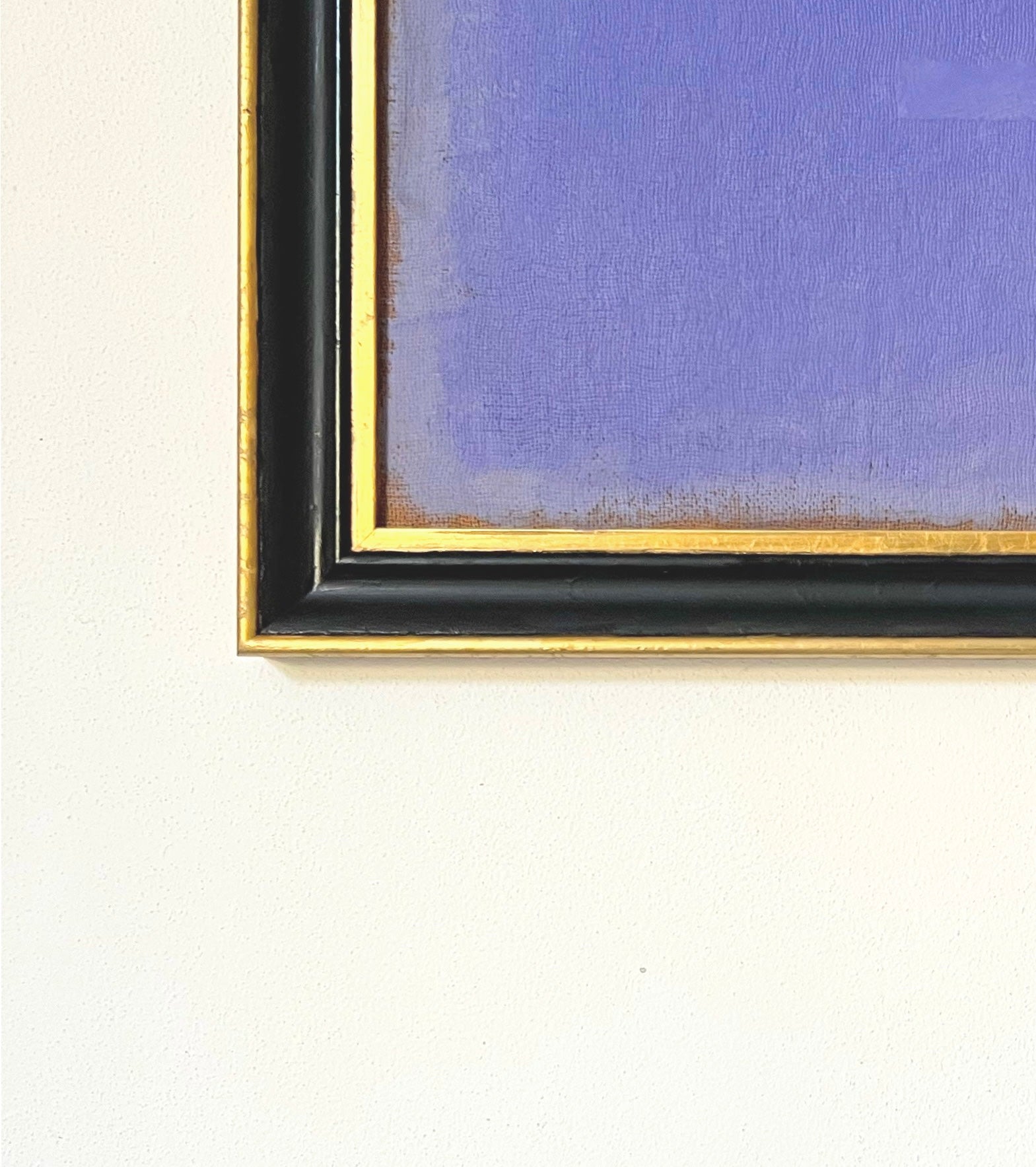 Color Studies: Mauve no. V — side angle of framed painting on wall