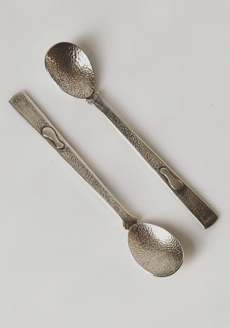 Mid Century Silver Spoon Set of 6, Poland — detail view