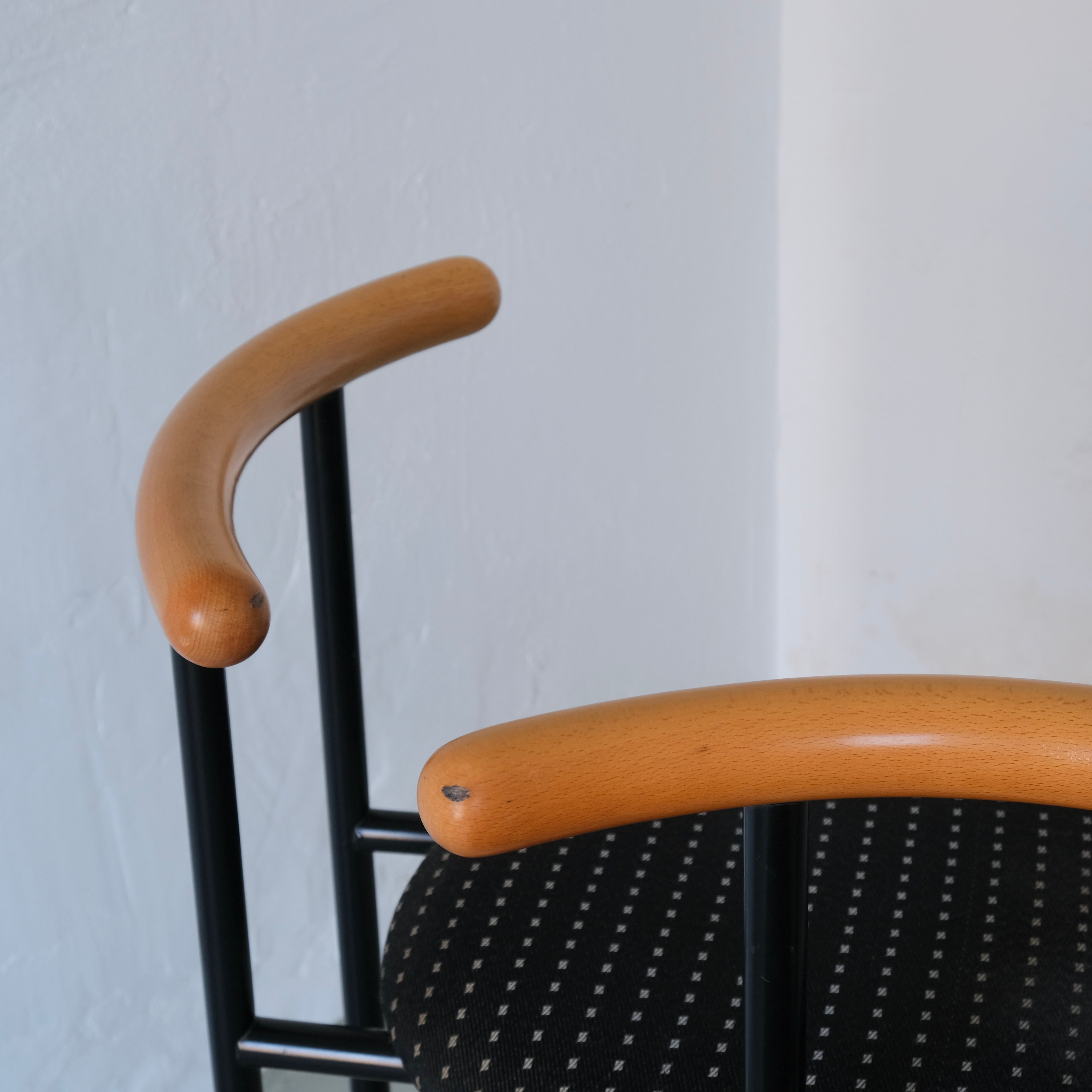 2 Postmodern Tubular Steel Bar Stools | Rodney Kinsman Style | 1980s — lifestyle setting