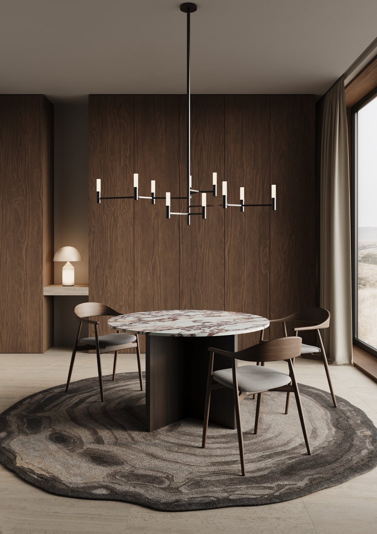 Wooden Dining Chair - MIKURA Series in Smoked Oak — close-up