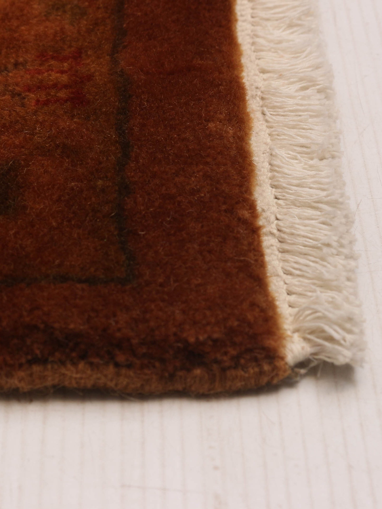 overdyed rug in foxglove 254 x 343 cm — side angle