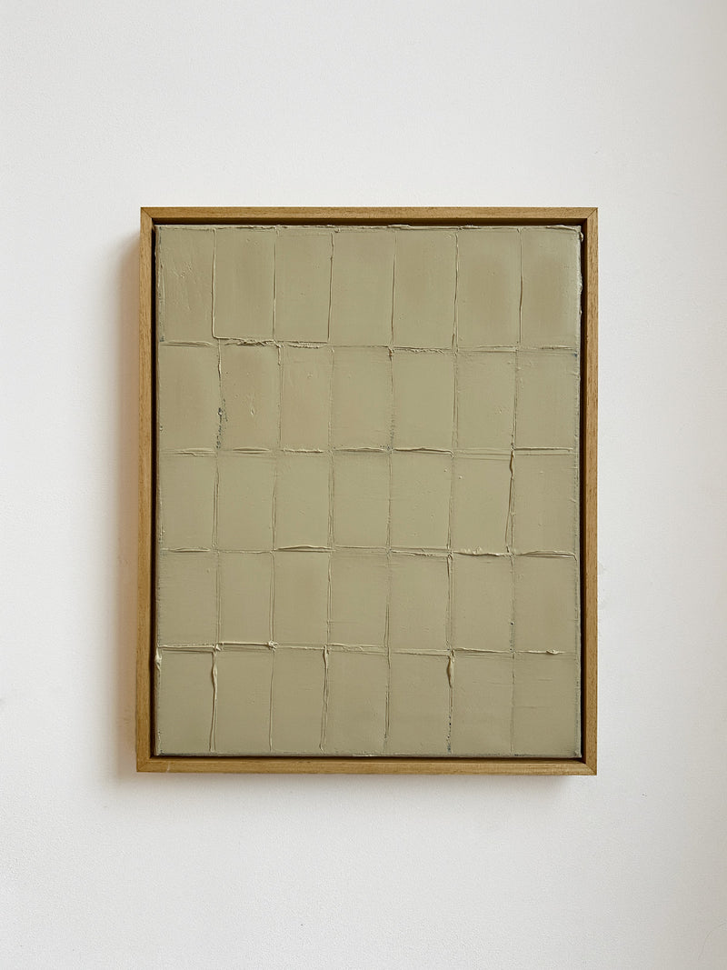 Buff Titanium - Strokes Painting by Roi Elmaliah | The Oblist — textured beige canvas