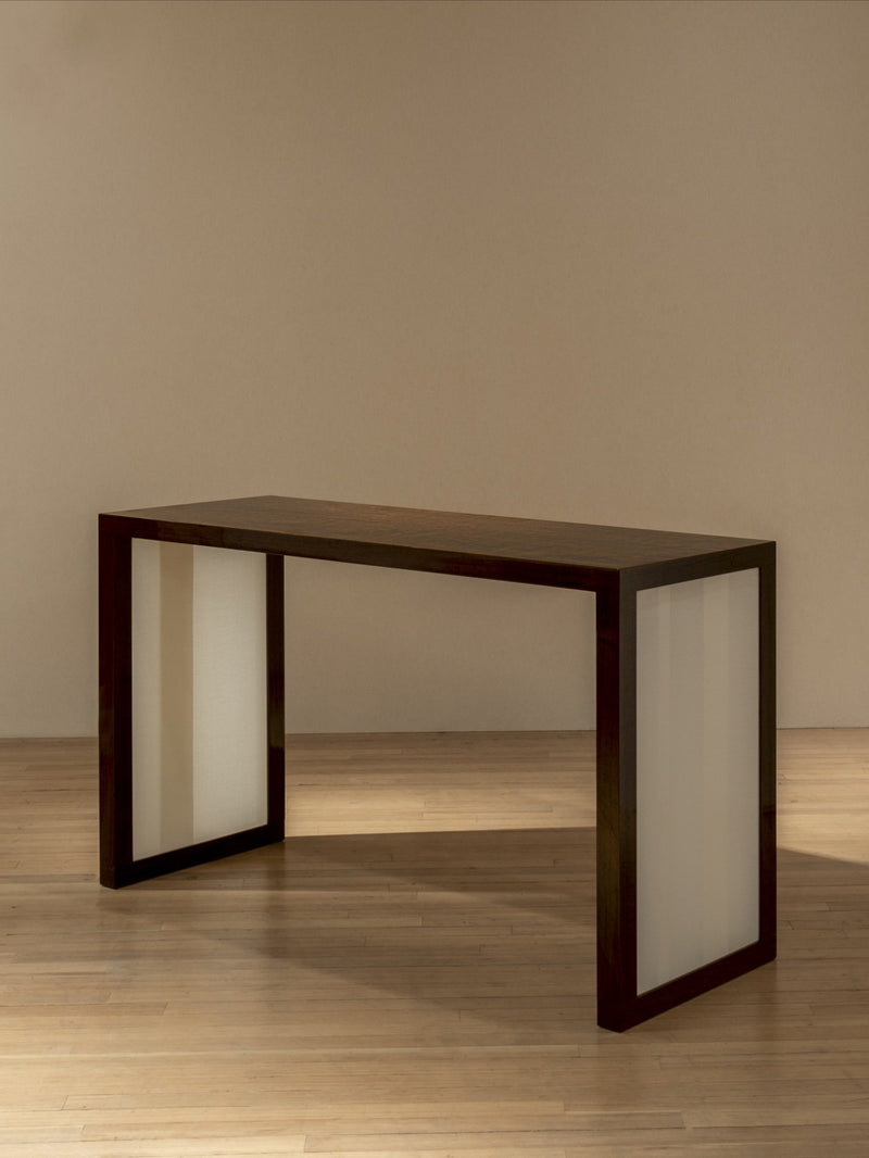 'Additions' Console Table Handcrafted in Wood Veneer & Virgin Wool Fabric Inserts by Atelier FM | The Oblist