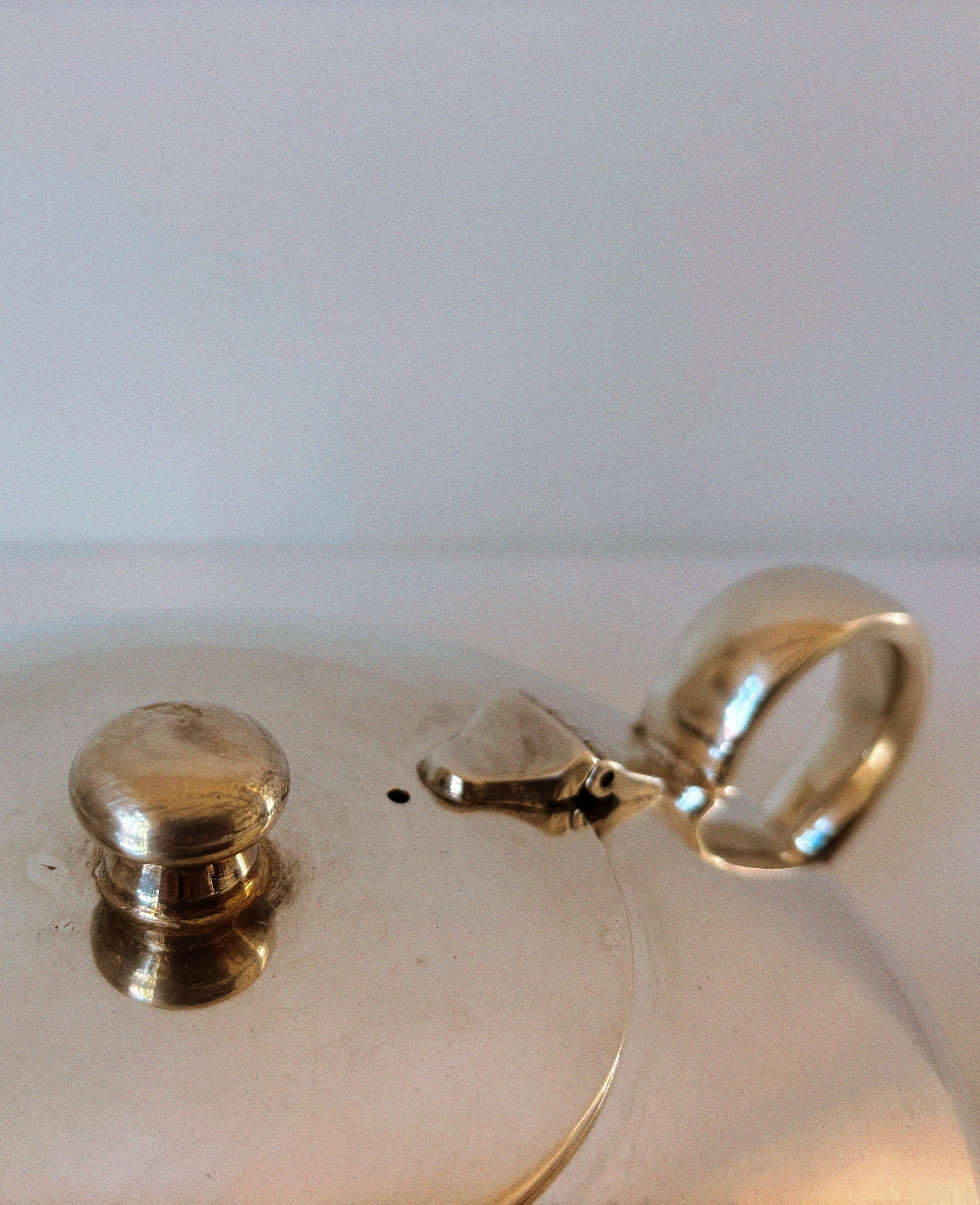 Silver plated teapot lid and spout detail view Sweden