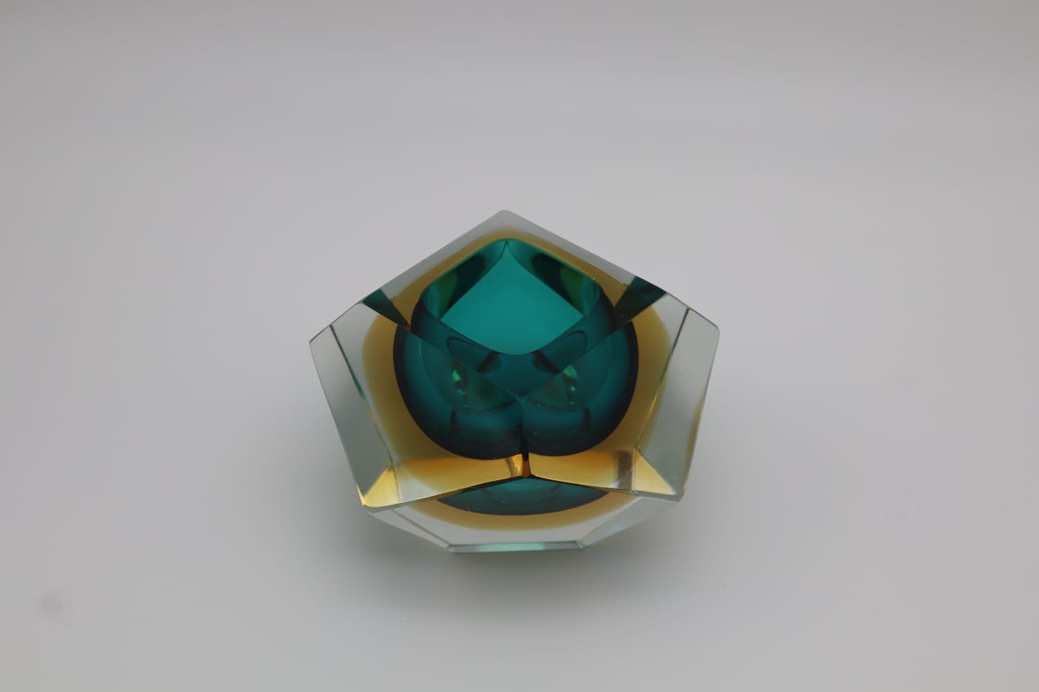 Diamond Murano Glass Ashtray by Flavio Poli for Seguso 60's