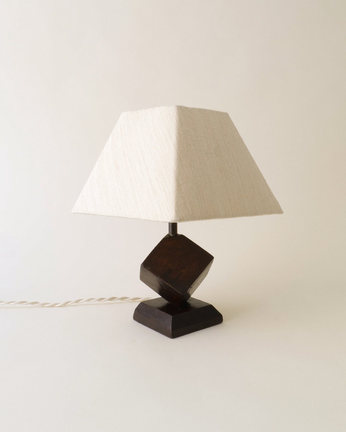 Geometric Wood Lamp France 1950s — detail view