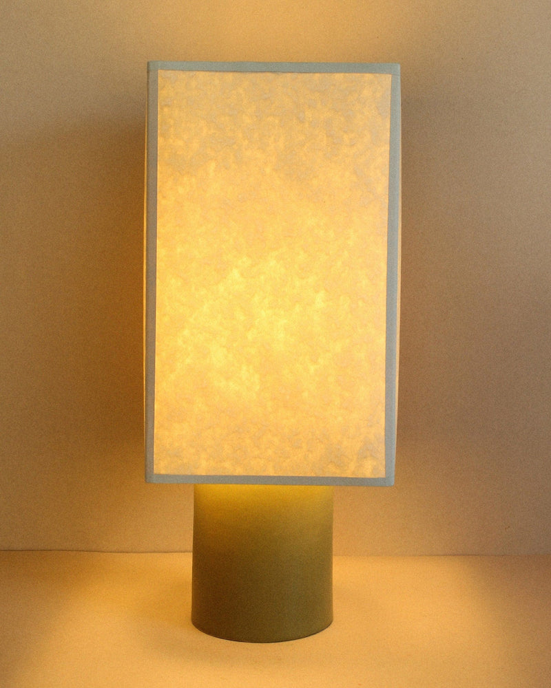 Pandora Lamp (Wasabi) by Casa Veronica | The Oblist — handcrafted paper shade, green base