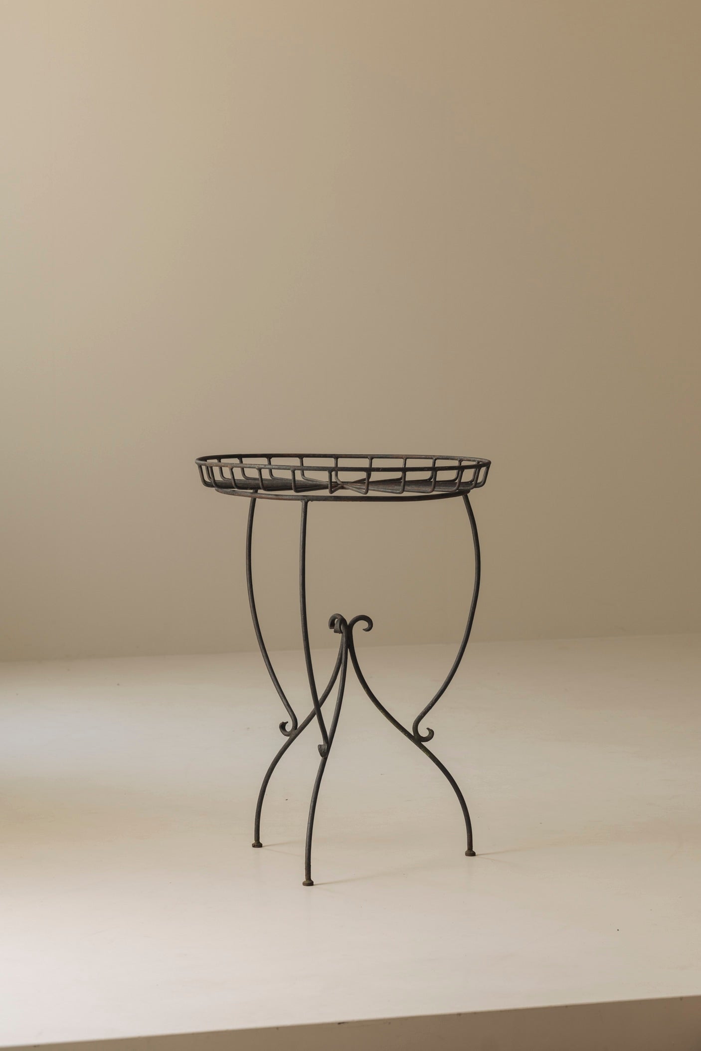 Wrought Iron Side Table attributed André Dubreuil, France 1986 — in context