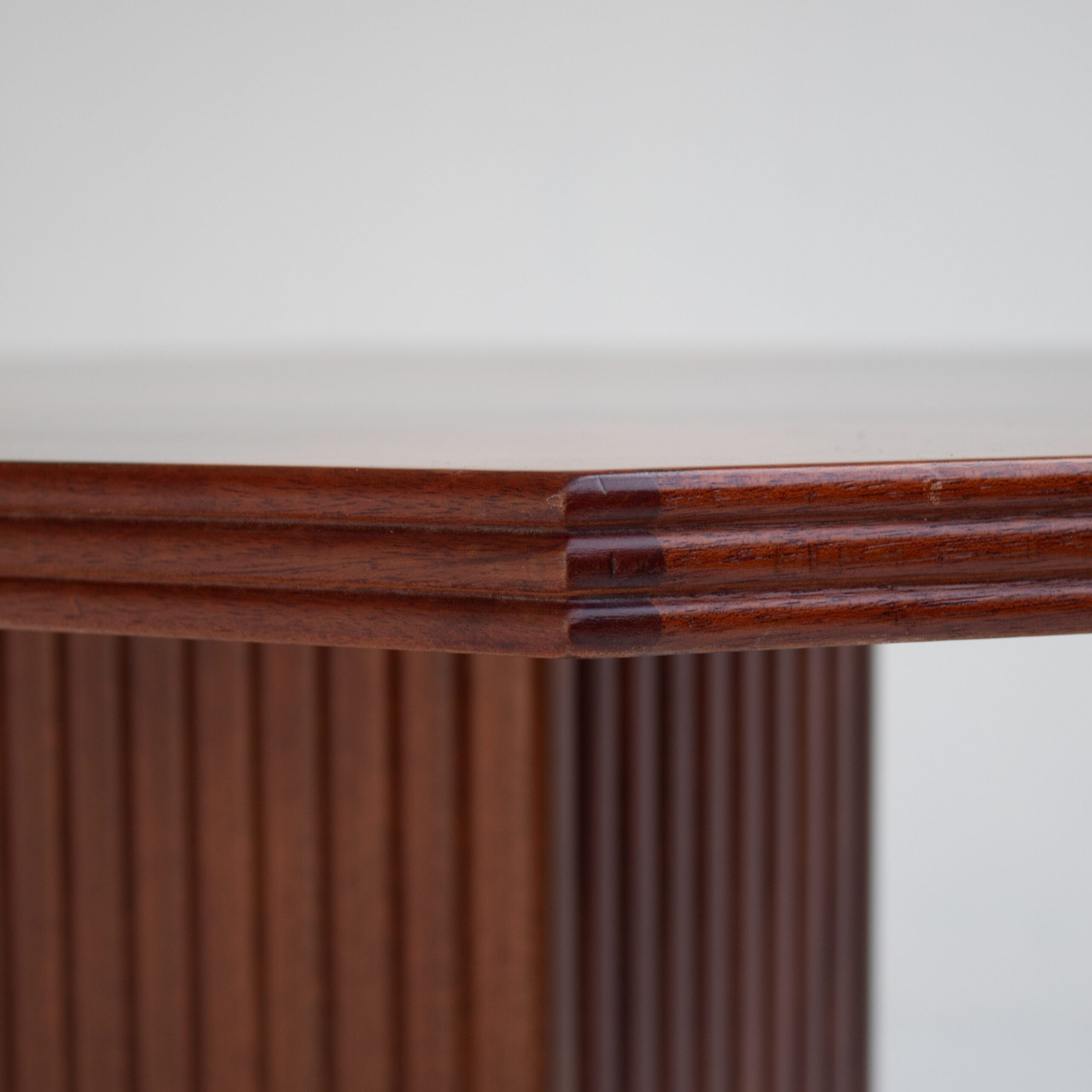 Michel Briard Hexagonal Pedestal Table in Mahogany — view 9