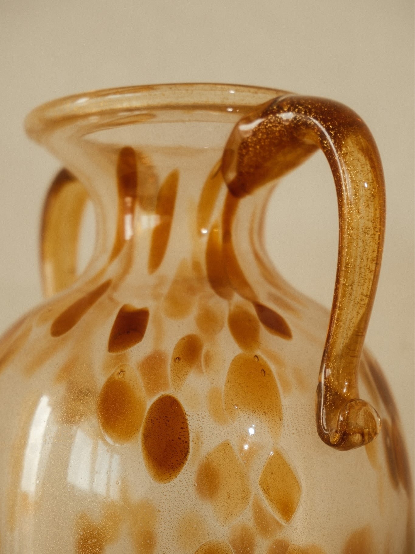 Amber Spotted Glass Amphora Vase — in context