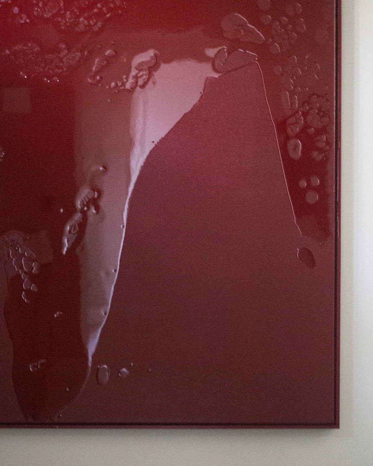 Red Flux - Painting — side angle showing glossy red surface