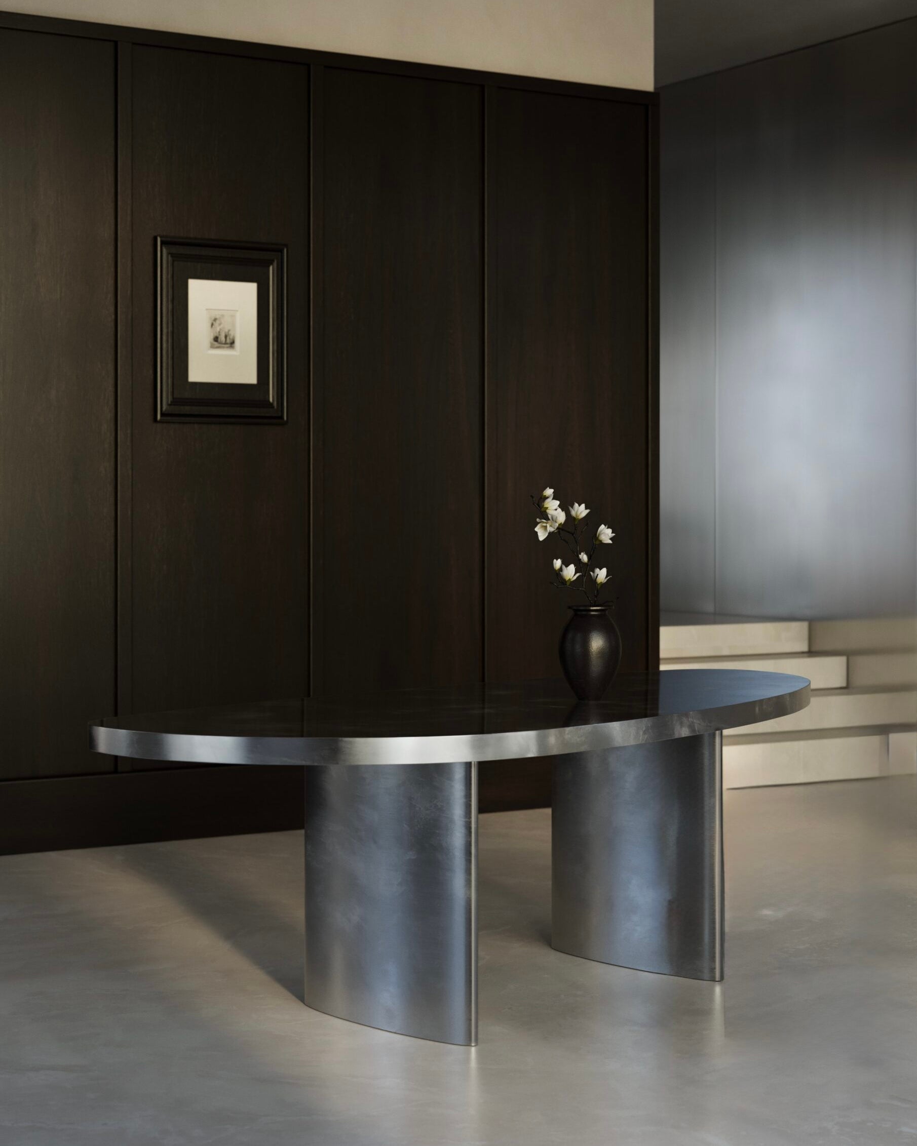 Table à Manger Contemporaine - Collection en Acier Inoxydable