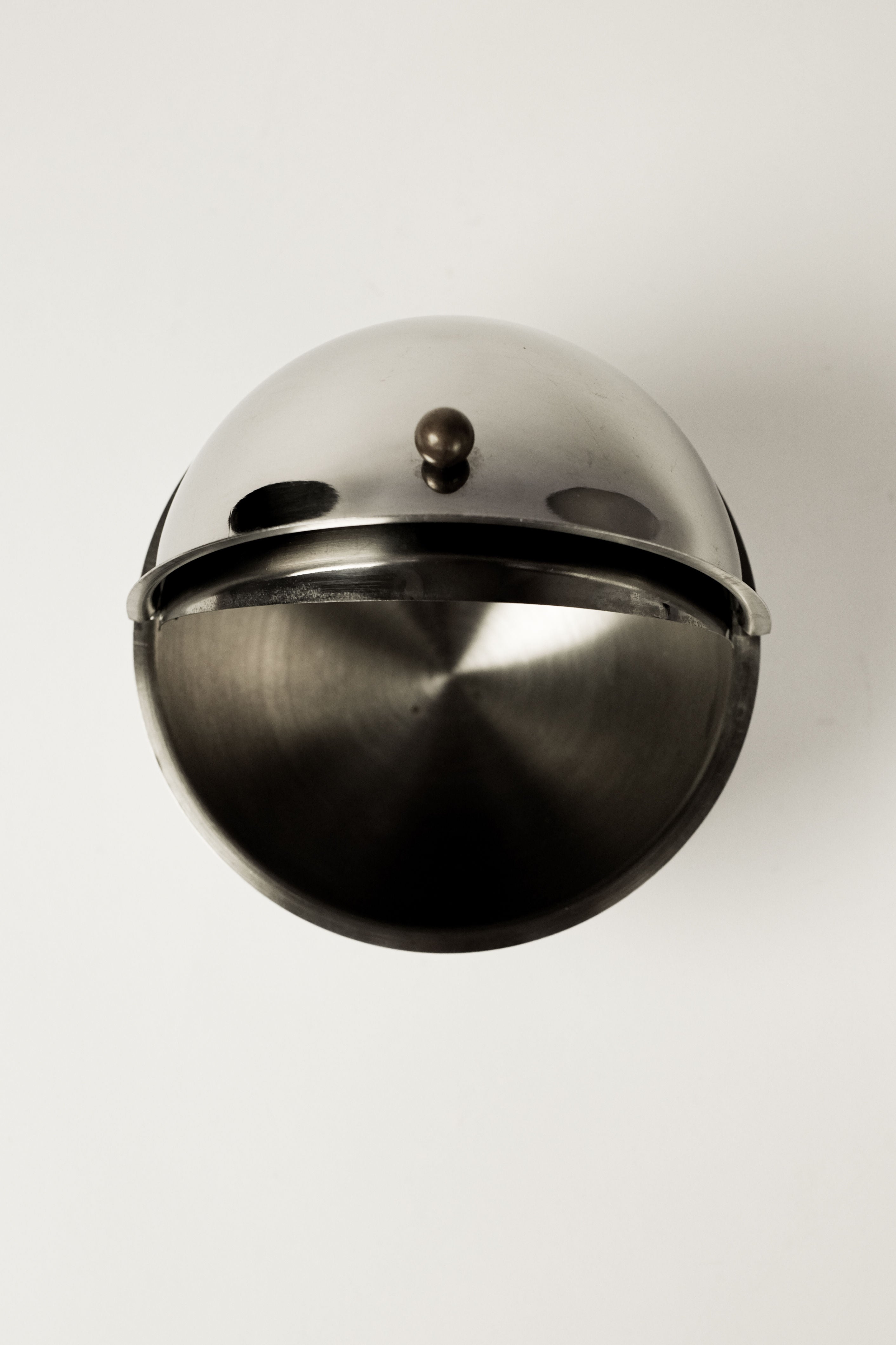 Circle Sugar Bowl — top view of stainless steel design