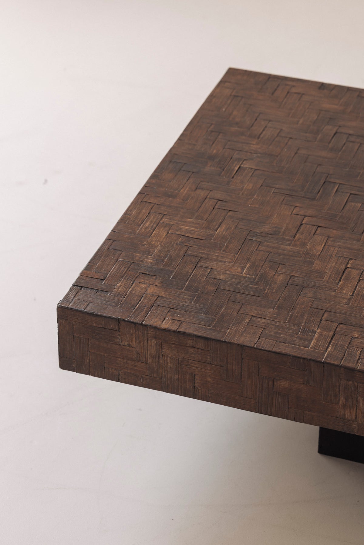 Rectangular Stained Bamboo Coffee Table, France 1960s — lifestyle setting