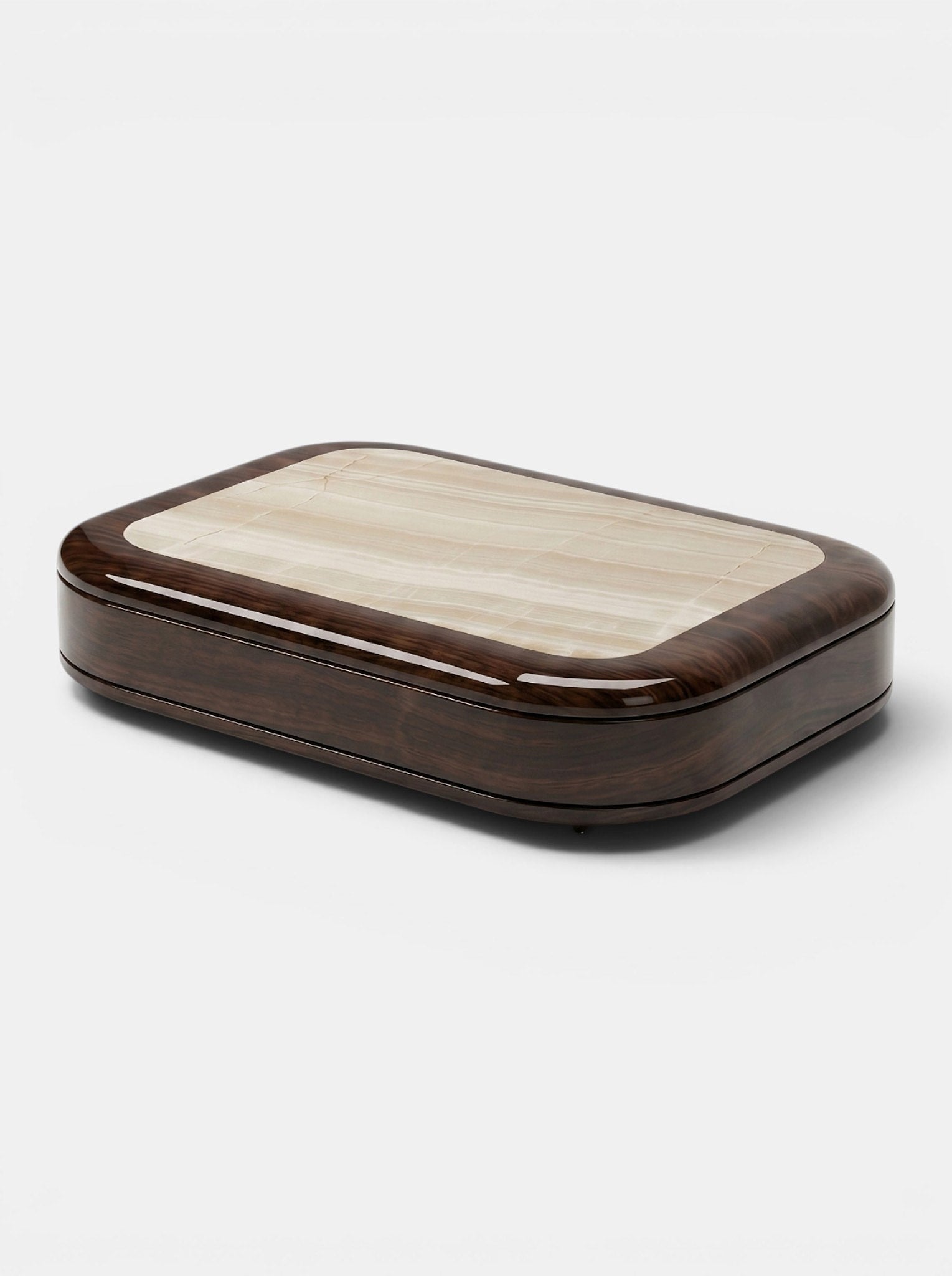 Abi Glossy Wood And Ivory Onyx — side angle