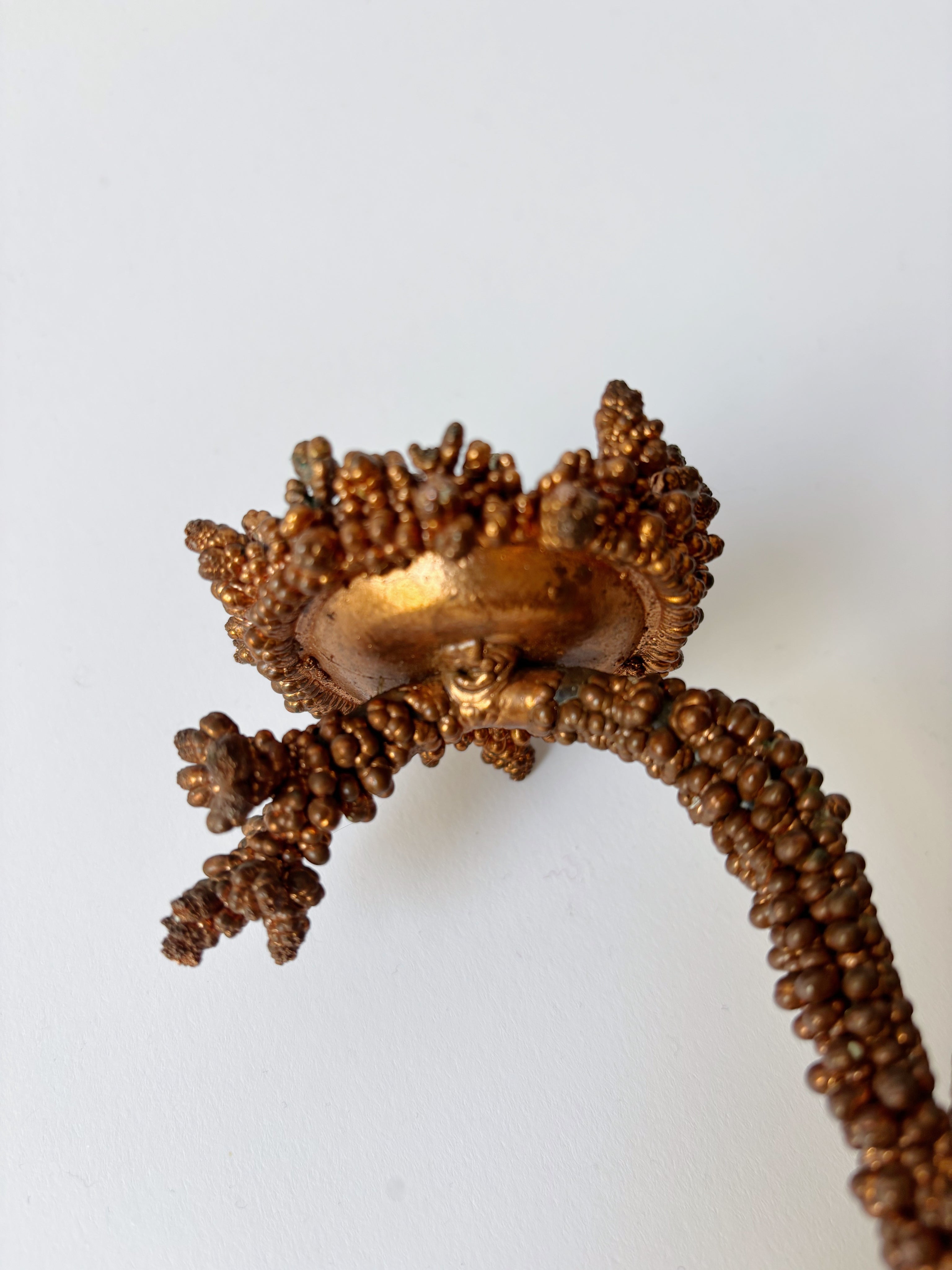 Metal Coral Form Candlestick, Brutalist Folk Art Poland — in context