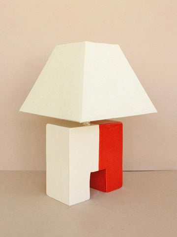 Cristo Lamp (Rojo/Hueso) by Casa Veronica | The Oblist — handcrafted ceramic, red and white