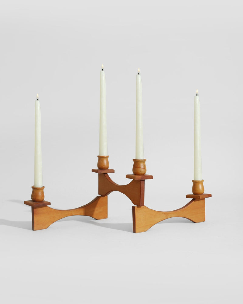 Expandable Wood Candelabra by Villa | The Oblist — handcrafted natural wood design
