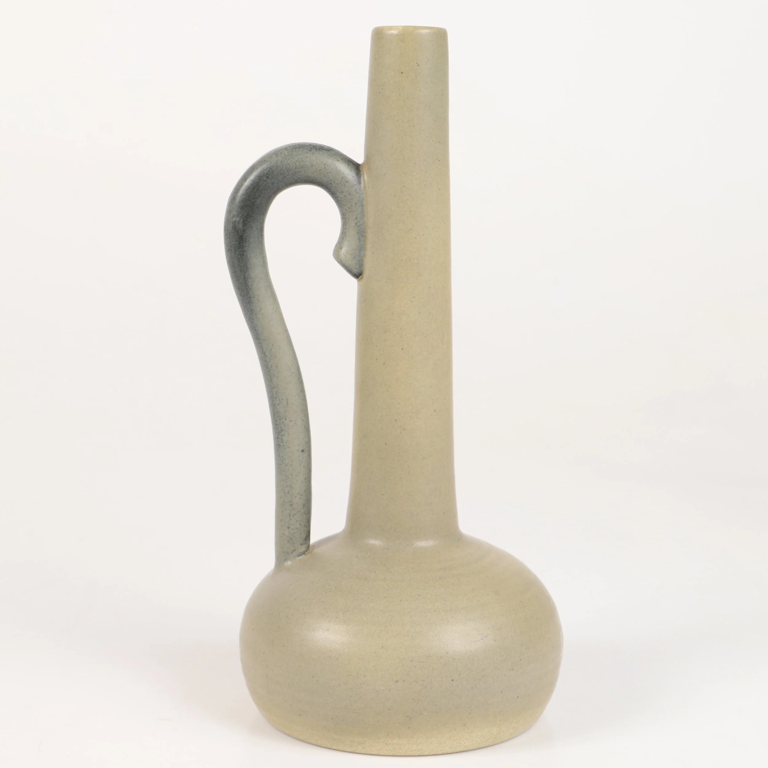 Ceramic Jug with exaggerated handle, by Åke Holm (1900–1980) — side angle