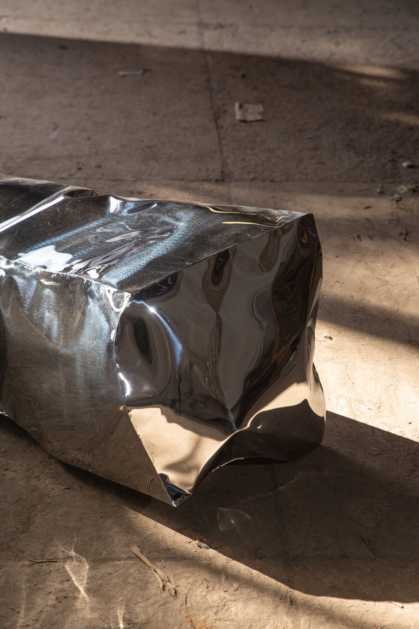 Stainless Steel Bench - Monolith Series by Nitush Aroosh — detail view