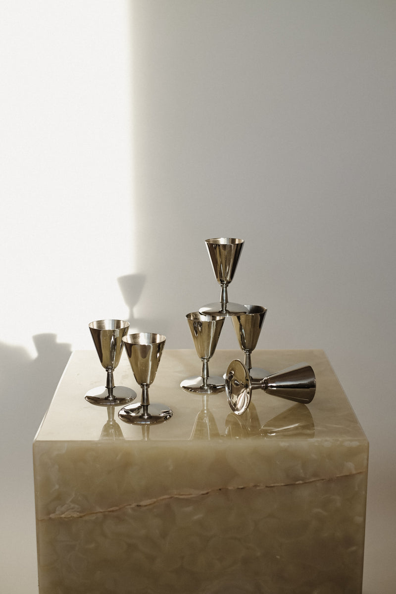 Set of 6 Coupes by septembre studios | The Oblist — polished metal finish