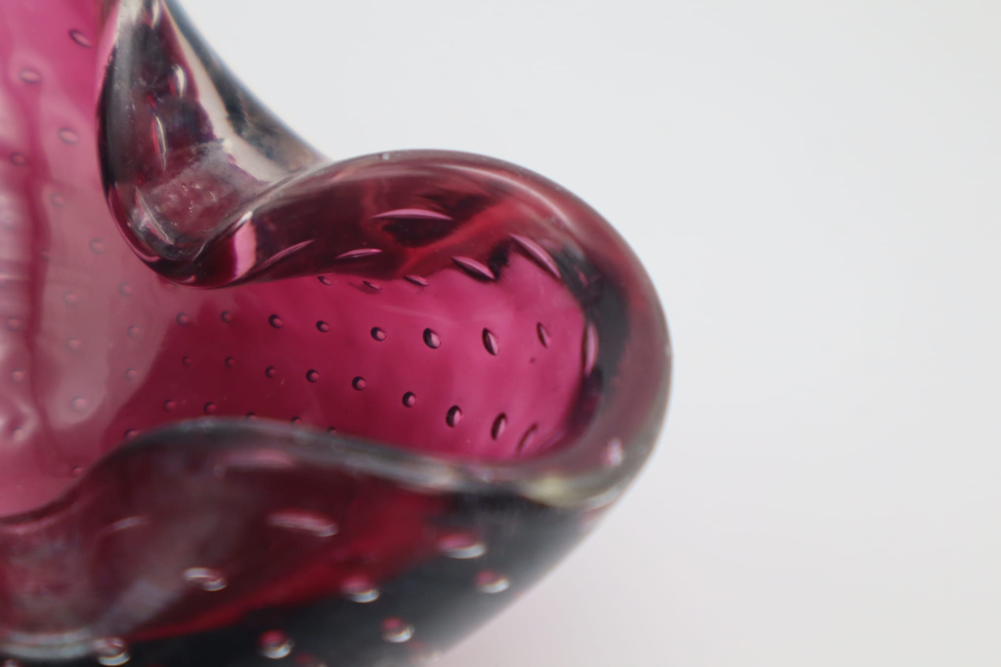 Murano Glass Vide Poche, 1970 — top view highlighting deep red color
