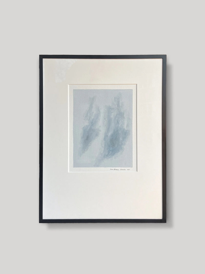 Oil painting on paper - 4 by Aimée Adriaansen | The Oblist — soft blue tones, contemporary design
