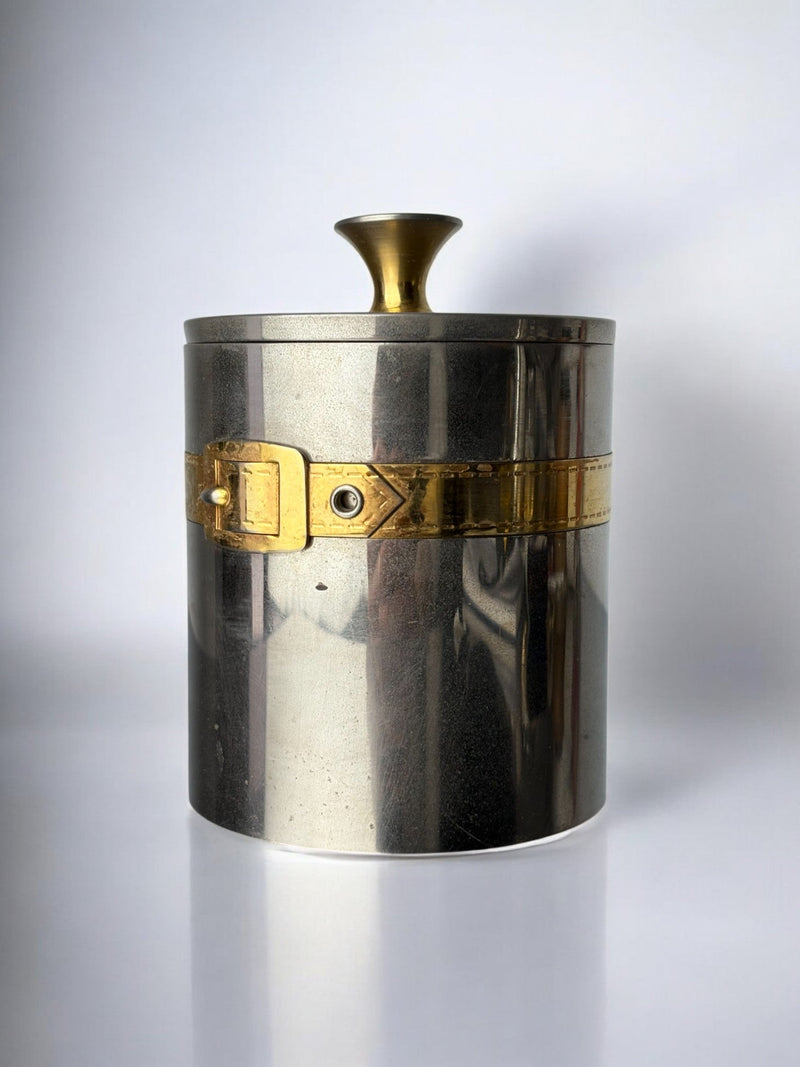 Maria Pergay's style Belt Buckle box, France, 1970's by Malamar Studio | The Oblist — metal with gold accents