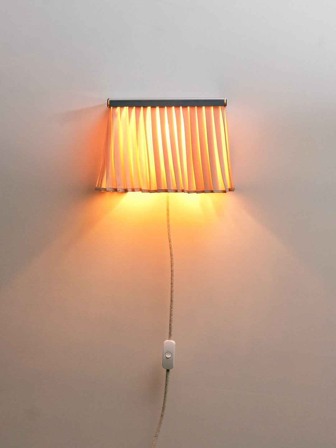 Pleated Wall Scone - Lighting in Metal and Fabric — detail view