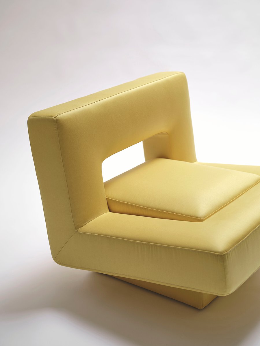 "Soft Block" sculptural Armchair — detail view