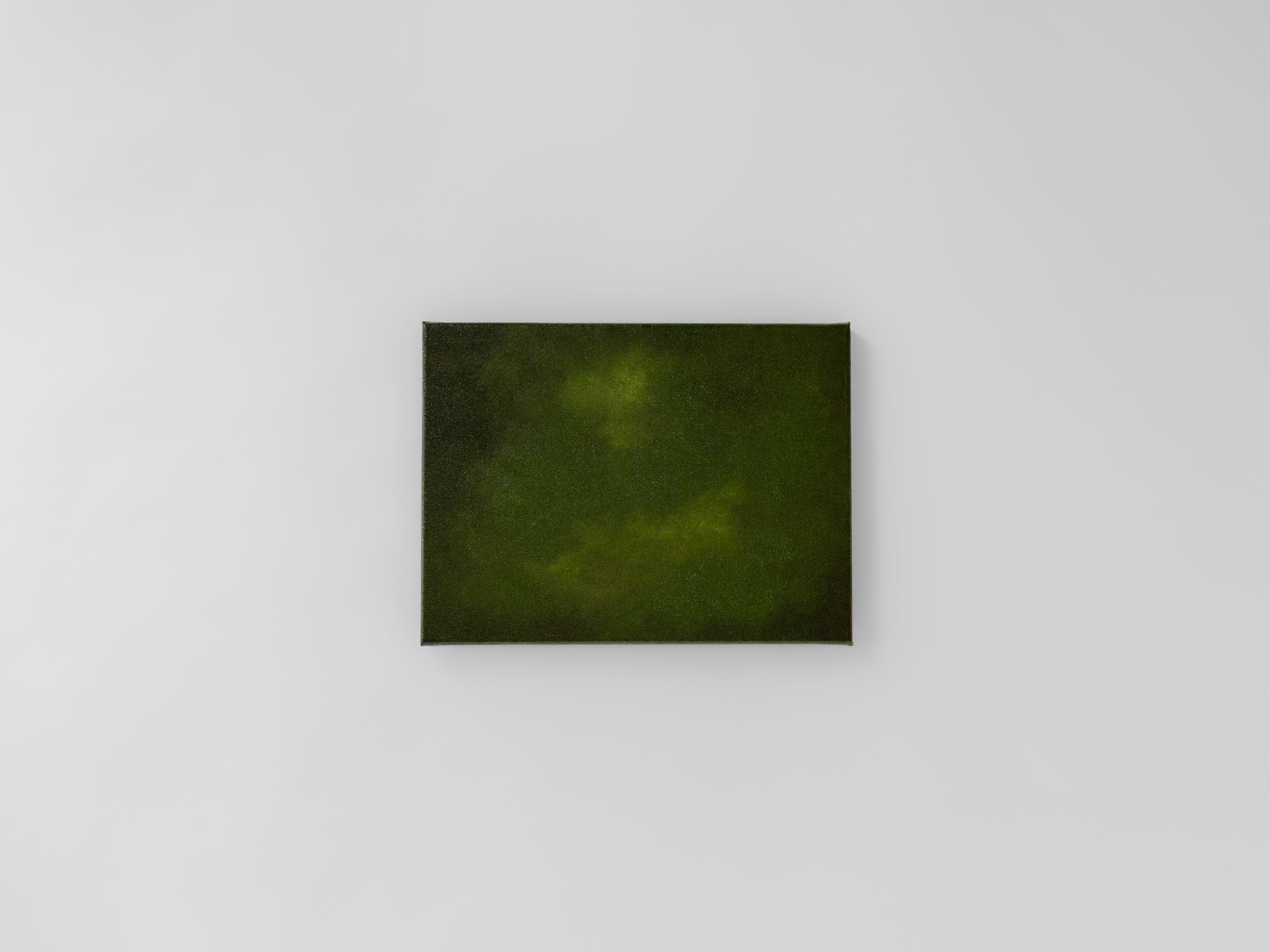Oil painting by Aimée Adriaansen, Everlude III (2025) | The Oblist — green tones, contemporary design