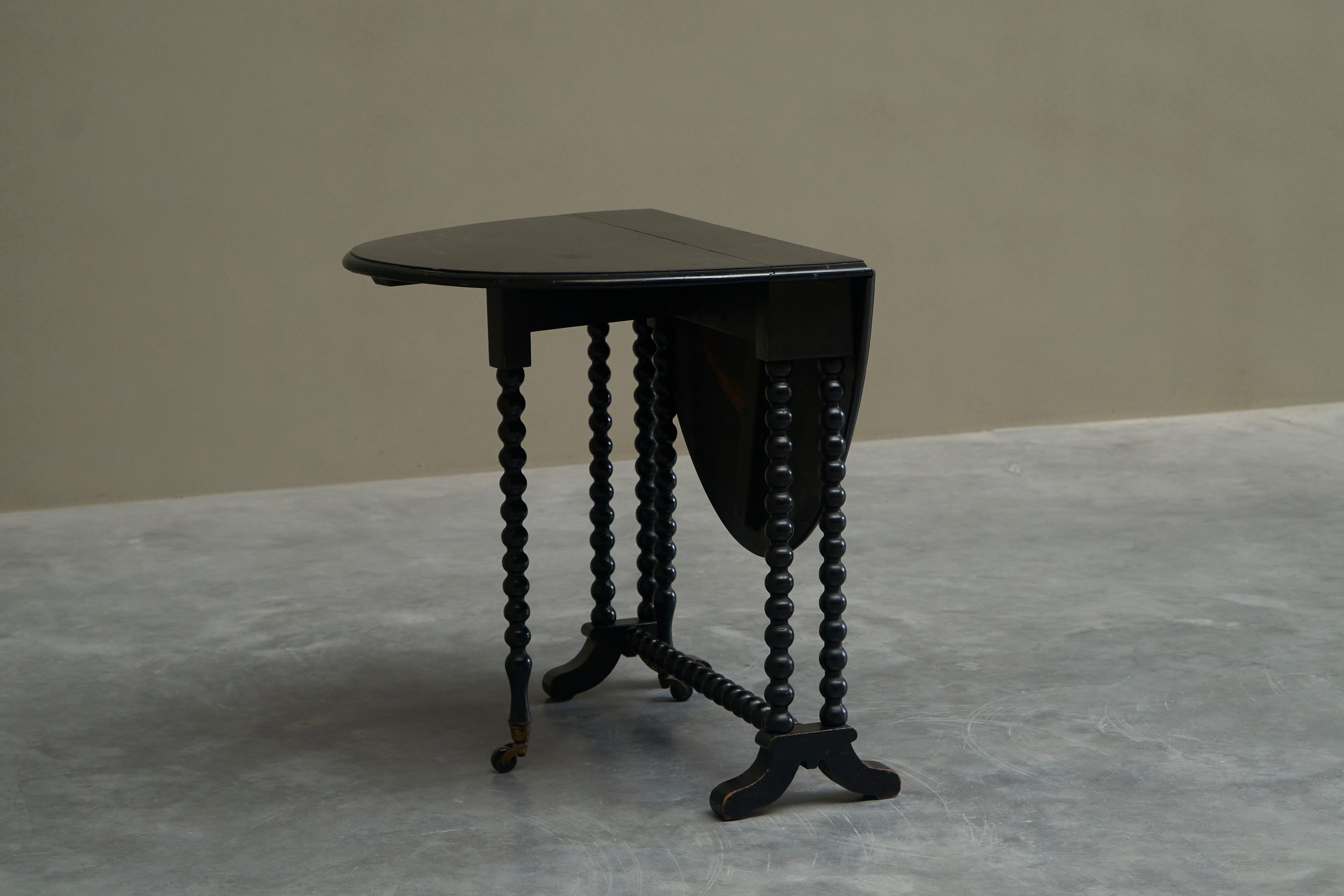 Beautiful Ebonized Bobbin Turned Baby Sutherland Table England Late 19th Century — in context