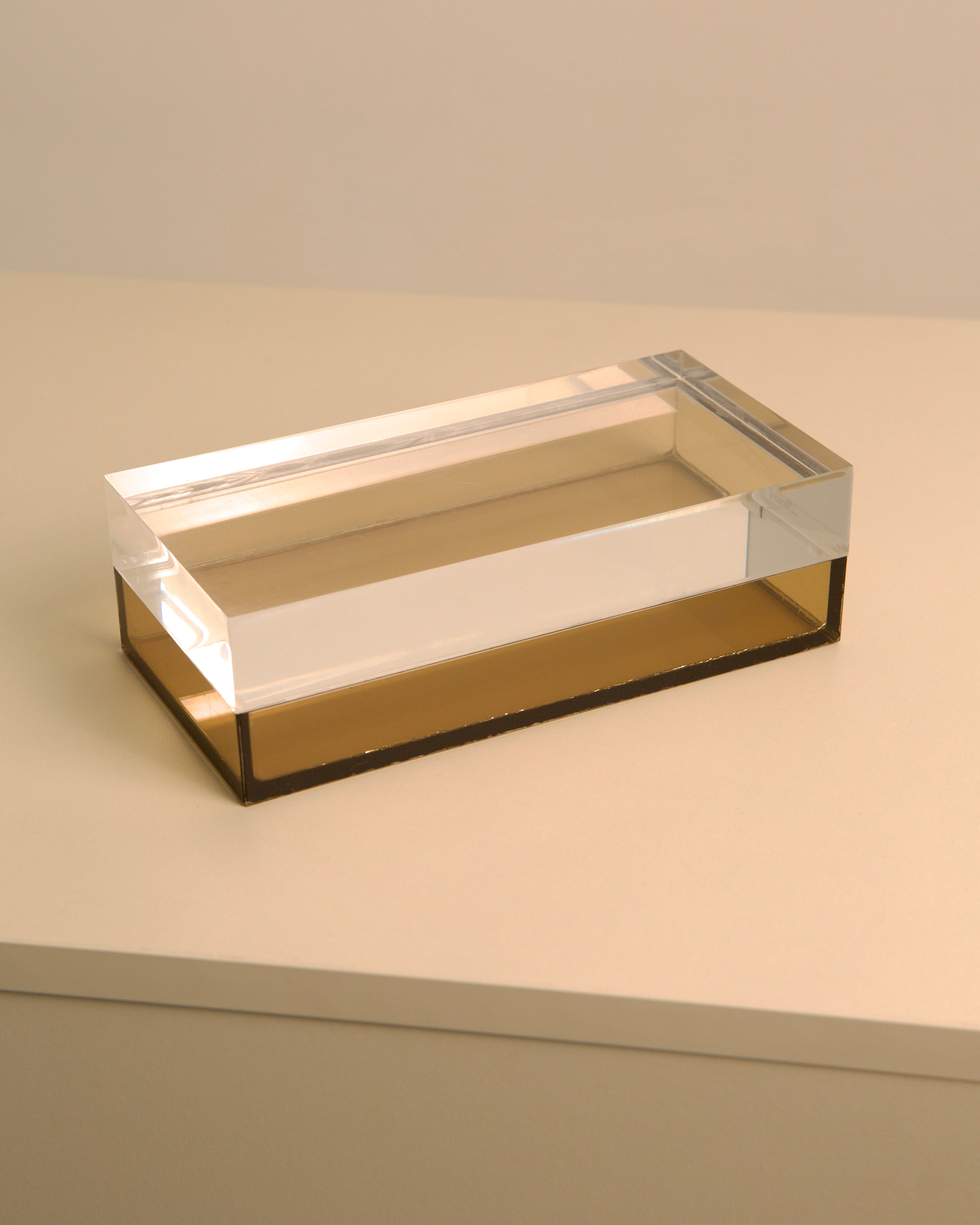 Italian Box in Smoked and Transparent Plexiglass 1970s