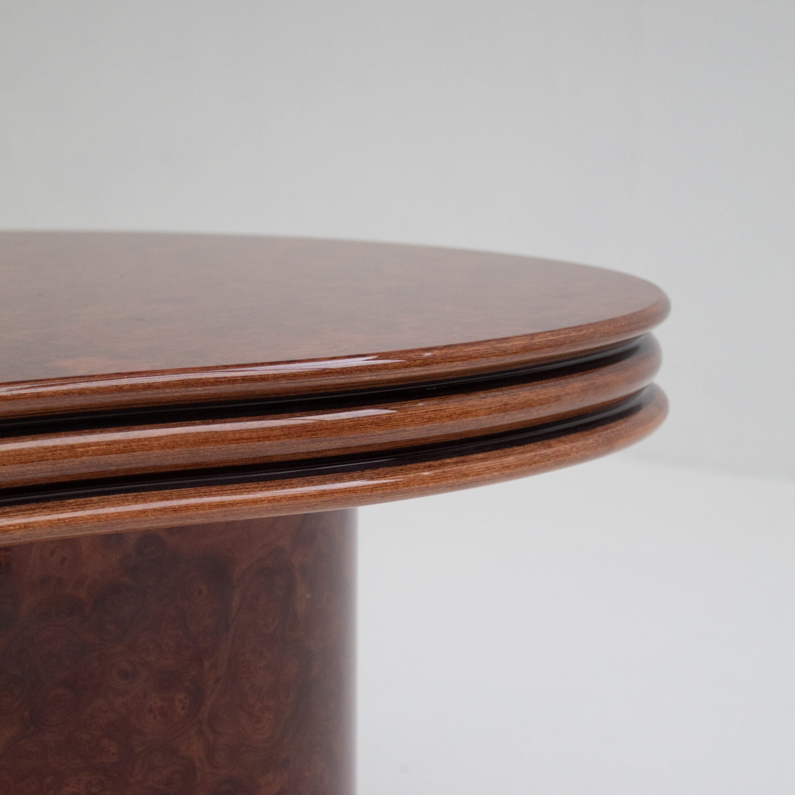 Curved Burl Wood Coffee Table